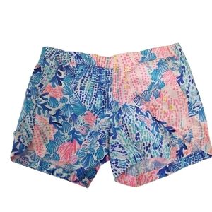 Lilly Pulitzer 5" Inseam Ocean View Pull-On Short XS Blue/Pink